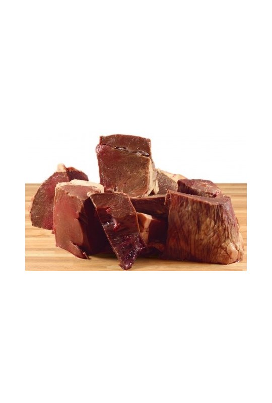 Naturfoder 100% Oksehjerter i store stykker 2000 gr. 