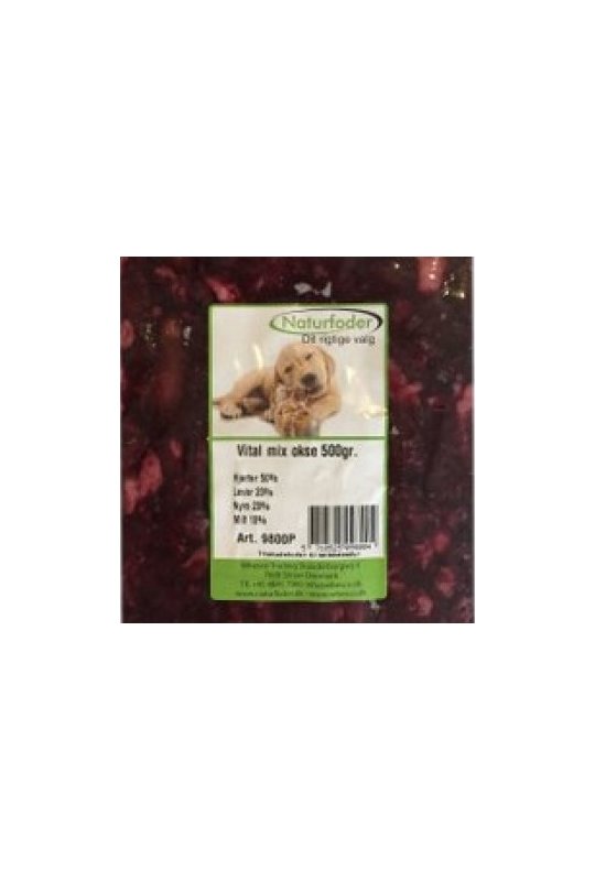 Naturfoder Vital mix Okse 500 gr. 