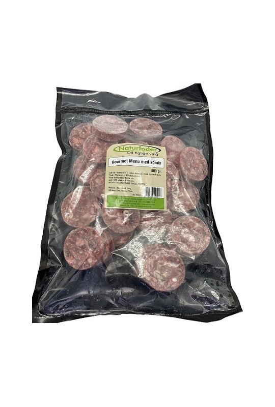 Naturfoder Gourmet menu med Komix medaljoner 800 gr