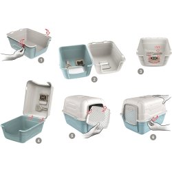 Roto kattetoilet m/filter og skovl 4 ass. farver