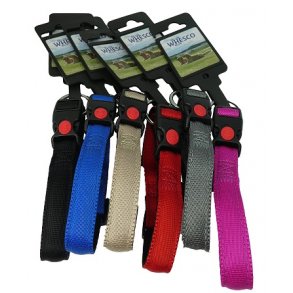 Whesco soft nylon halsbnd med ls 15 mm x 25-35 cm
