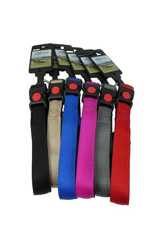 Whesco Soft nylon halsbnd med ls 20 mm x 30-45 cm