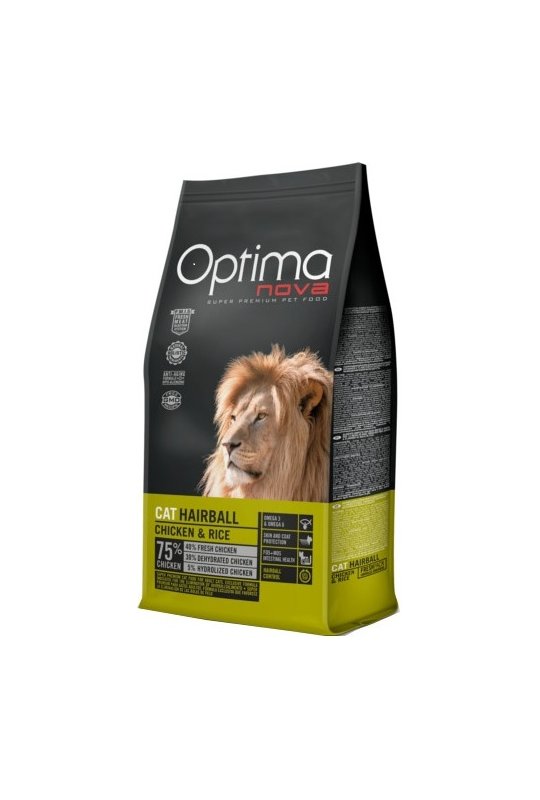 Optima Nova Kat Hairball med kylling og ris 