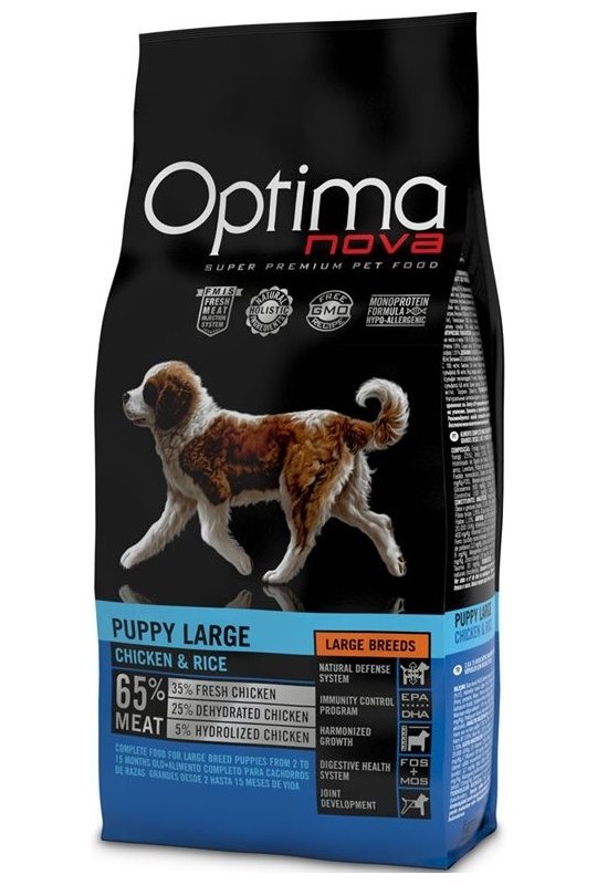 Optima Nova Puppy Large Kylling og ris 12 kg