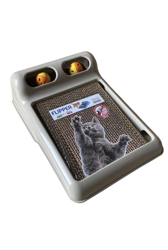 Kattekrads m. 2 bolde Flipper 3 ass. farver