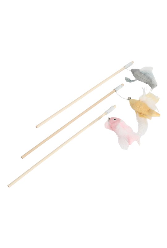 Whesco 3 stk Ass. Fiskestnger i tr 