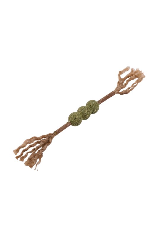 Matatabi sticks med 3 kugler, fjer og catnip