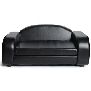 Whesco Deluxe PU Lder Hundeseng Sort 80 cm