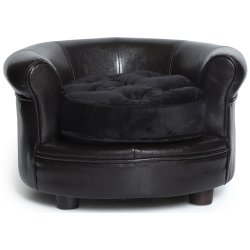 Whesco Deluxe PU Lder Lnestol m. pude Sort 