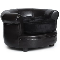 Whesco Deluxe PU Lder Lnestol m. pude Sort 