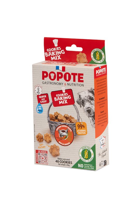 Popote Kageblanding til hunde  Kornfri Kylling &amp; gulerdder