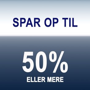 Spar op til 50% eller mere