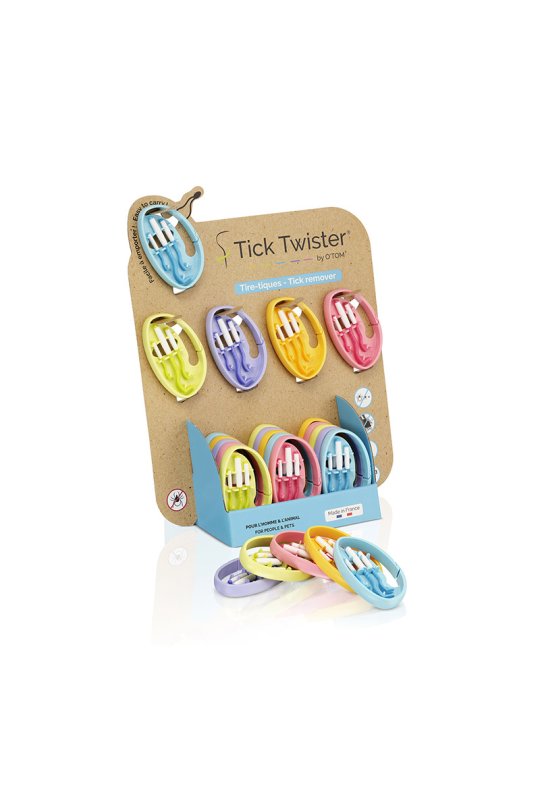 Tick Twister Flttang Diplay Inkl. 20 Clipbox I 5 Farver
