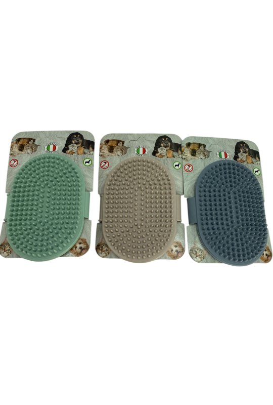 Gummibrste til kort/mellemlang pels 3 ass. farver