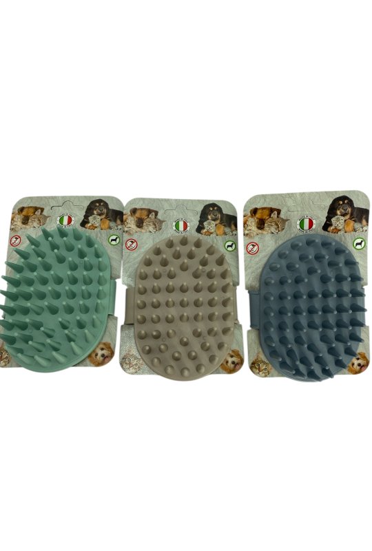 Gummibrste til lang pels 3 ass. farver