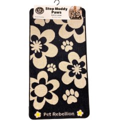 Stop Muddy Paws Flower Black 57x110 cm.