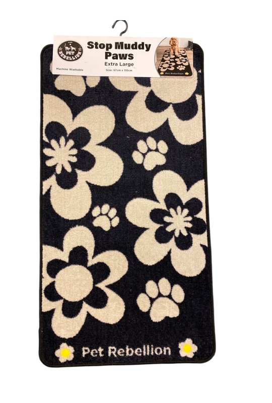 Stop Muddy Paws Flower Black 57x110 cm.