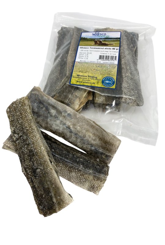 Whesco Torskeskind Sticks 80 gr.