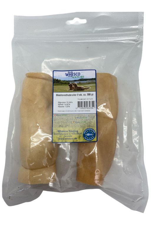 Whesco Oksehovedhudsruller 2 stk. ca. 200 gr.