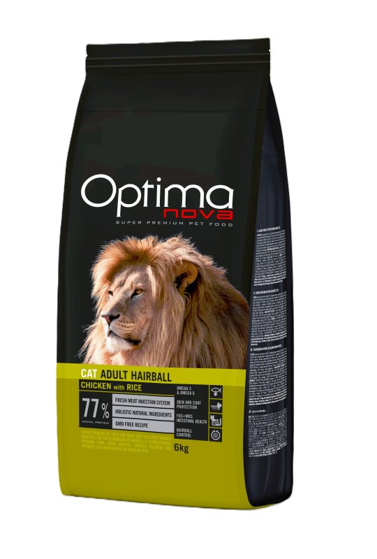 Optima Nova Kat Hairball med kylling og ris