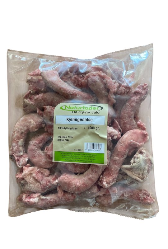 Naturfoder 100% Kyllingehalse 1000 gr. 