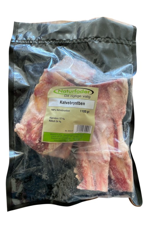Naturfoder 100% Kalvebrystben 1100 gr.