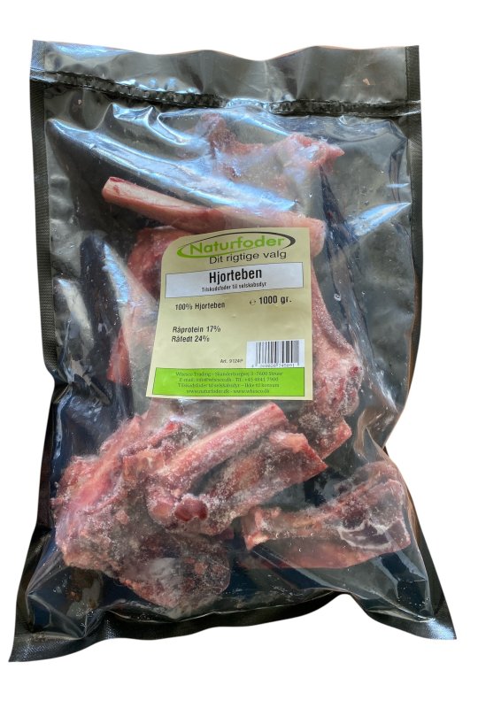 Naturfoder 100% Hjorteben 1000 gr. 