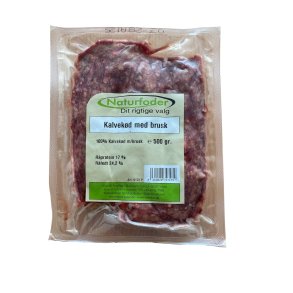 Naturfoder 100% Kalvek�d m. brusk 500 gr.