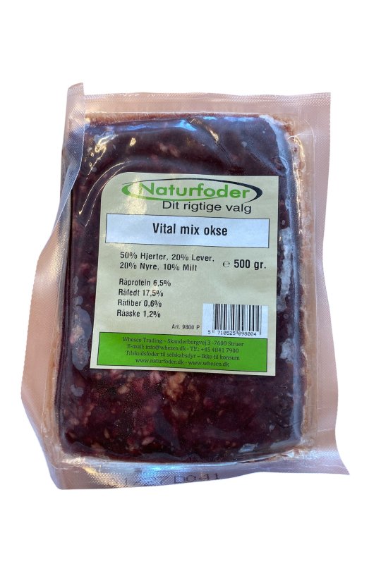 Naturfoder Vital mix Okse 500 gr. 