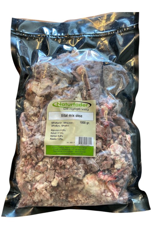Naturfoder Vital mix Okse 1000 gr. 
