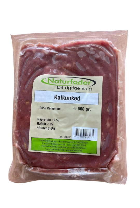 Naturfoder 100% Kalkunk�d 500 gr.