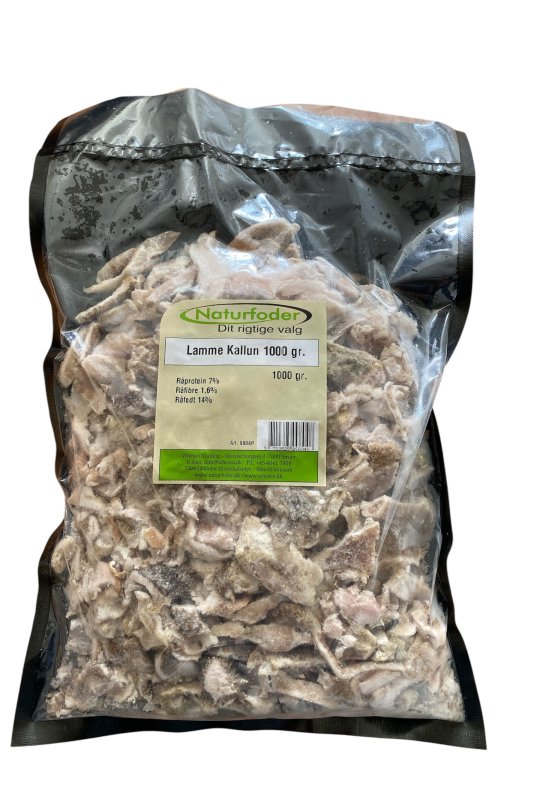 Naturfoder 100% Lammekallun 1000 gr.