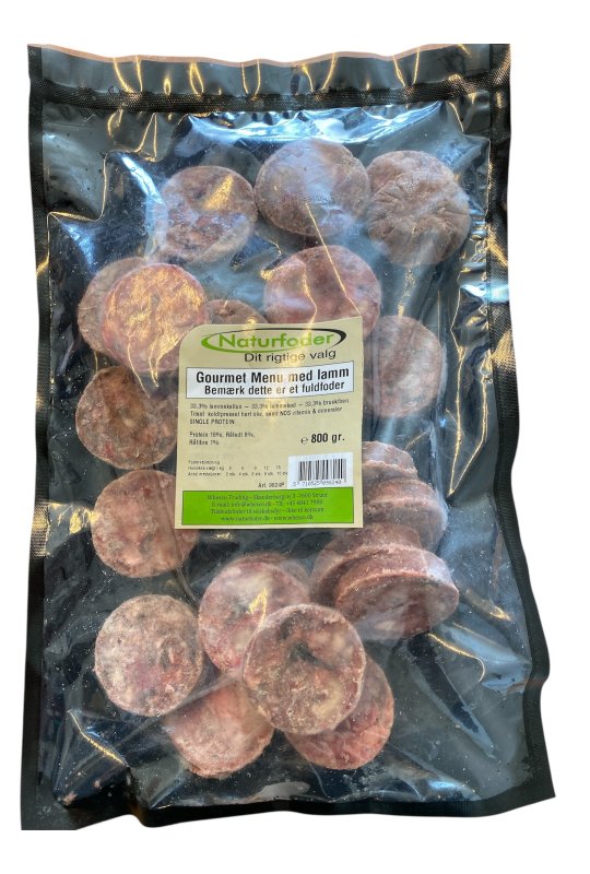 Naturfoder Gourmet menu med Lammemix medaljoner 800 gr