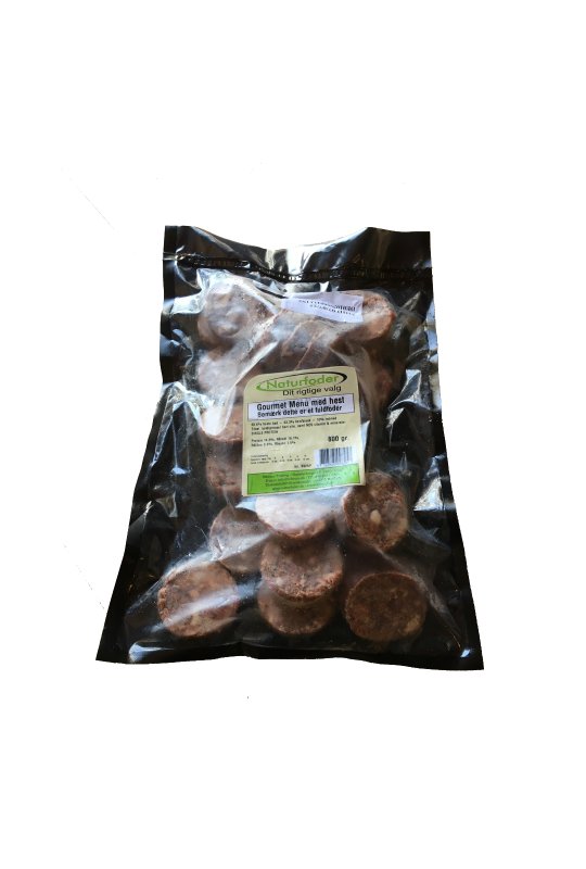 Naturfoder Gourmet menu med Hest medaljoner 800 gr