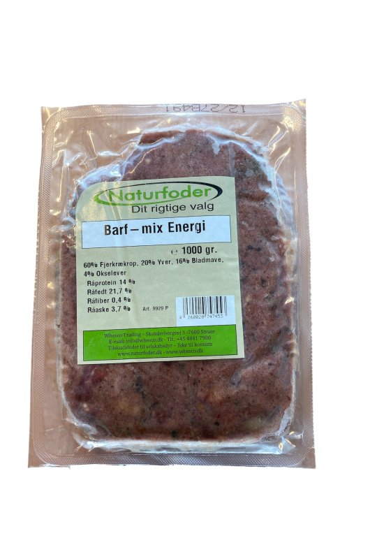 Naturfoder Barf-mix Energi 1000 gr. 