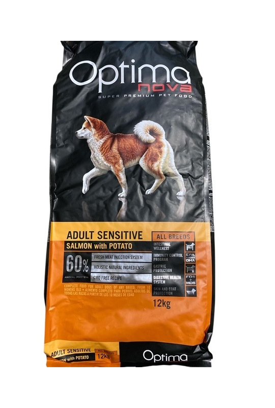 Optima Nova Adult Sensitive med laks GF 12 kg 