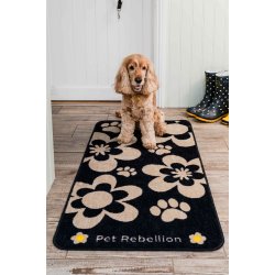 Stop Muddy Paws Flower Black 57x110 cm.